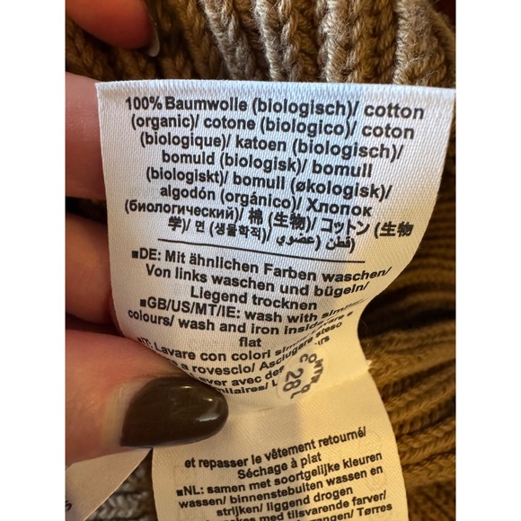 CLOSED Sweater Women XS Tan Nutmeg Cotton Ribbed Knit Sleeveless Top Preppy - Picture 10 of 11